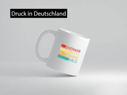 Ehemann | Papa Camper Held Camping Natur Humor Geschenkidee Tasse