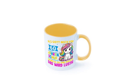 60. Geburtstag | Als Gott mich schuf 40 Jahre Geschenkidee Humor Tasse