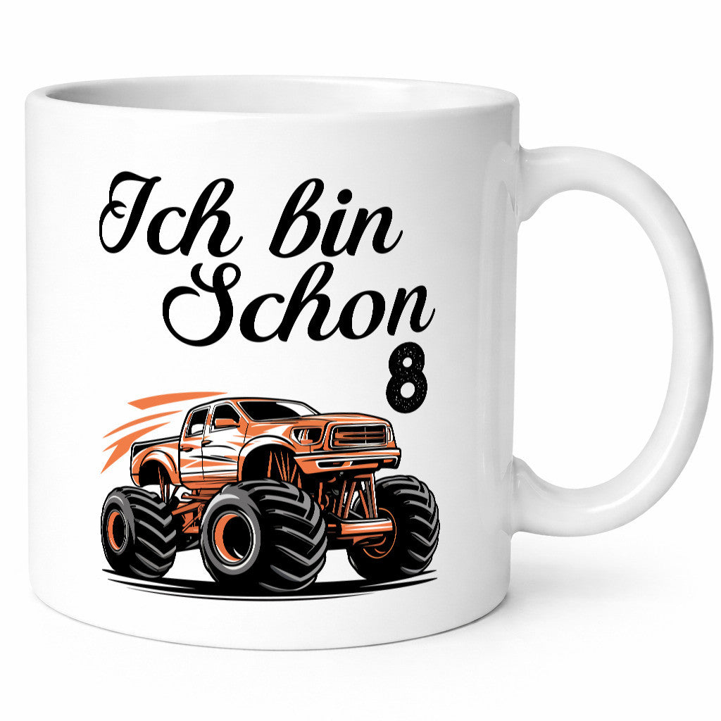 8. Geburtstag | Monster truck 8 Jahre Geschenk Geschenkidee lustiger Spruch Tasse