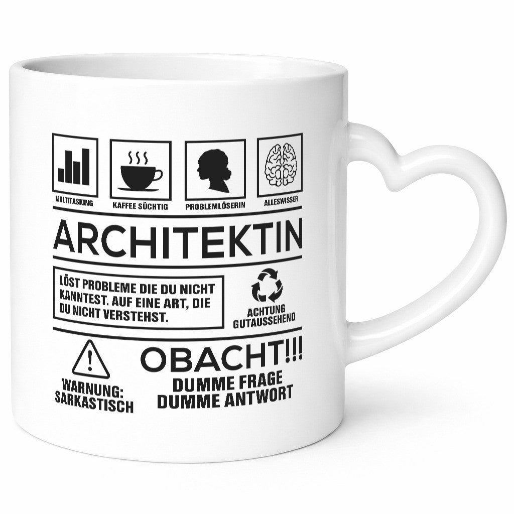 Achtung Probleme Architektin | Architektur Büro lustig Arbeit Kollegen Geschenk Tasse