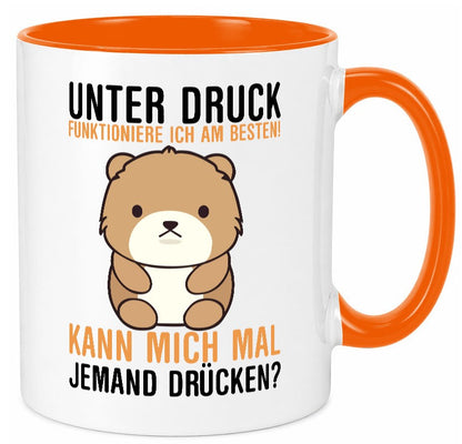 Kann mich jemand drücken | süßer Teddy Knuddeln Comic lustig Humor Geschenkidee Tasse