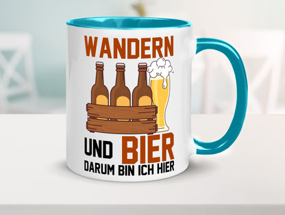 Wandern und Bier darum bin ich hier | Bierkasten lustiger Spruch Geschenk Humor