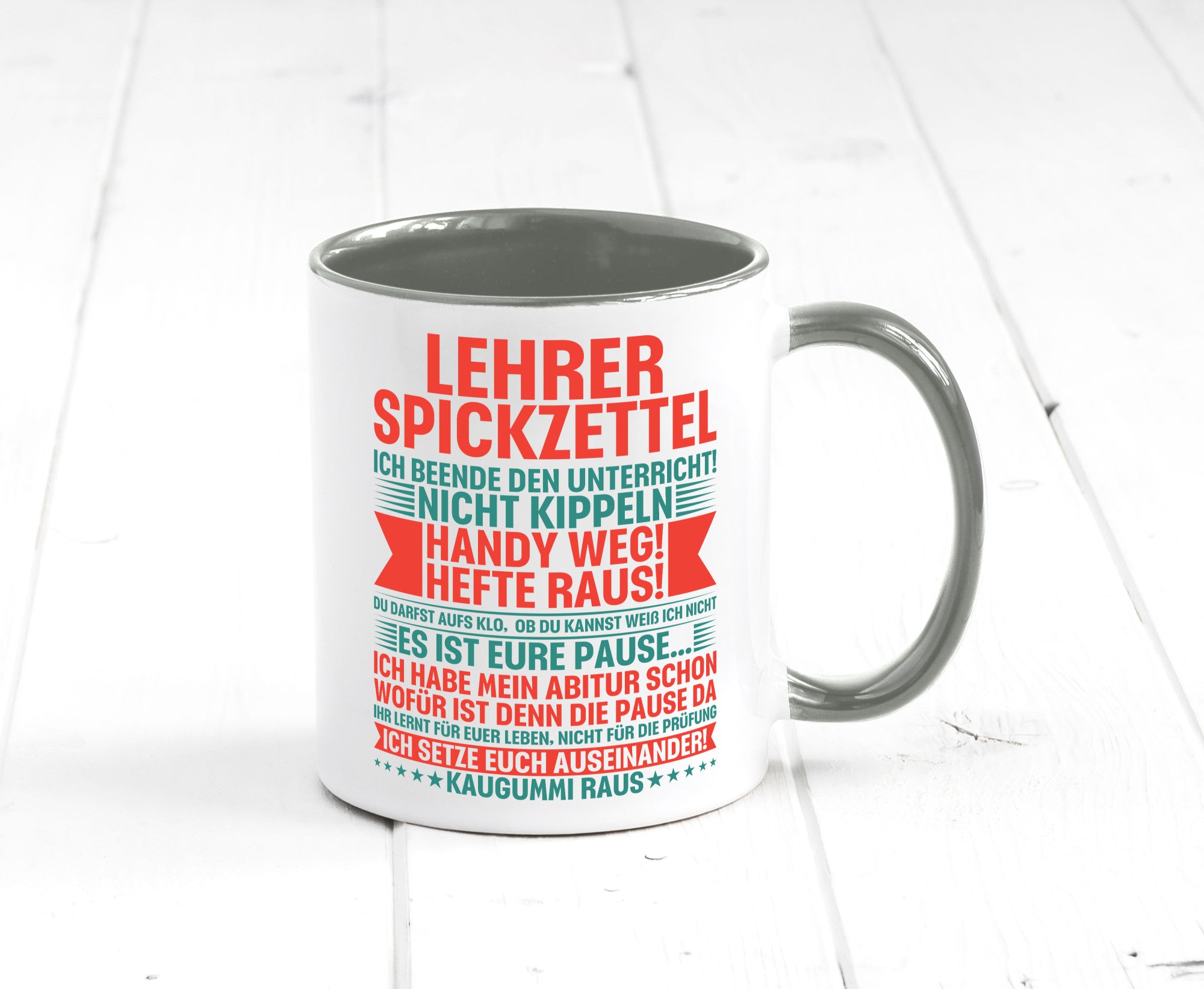 Lehrer Spickzettel | Beruf Tasse lustiger Spruch vl4 lustig Arbeit Kollegen