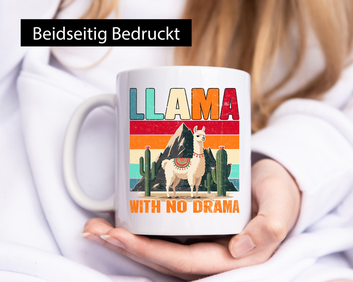 Llama with no Drama | Lama Geschenk Humor Geschenkidee lustiger Spruch Tasse