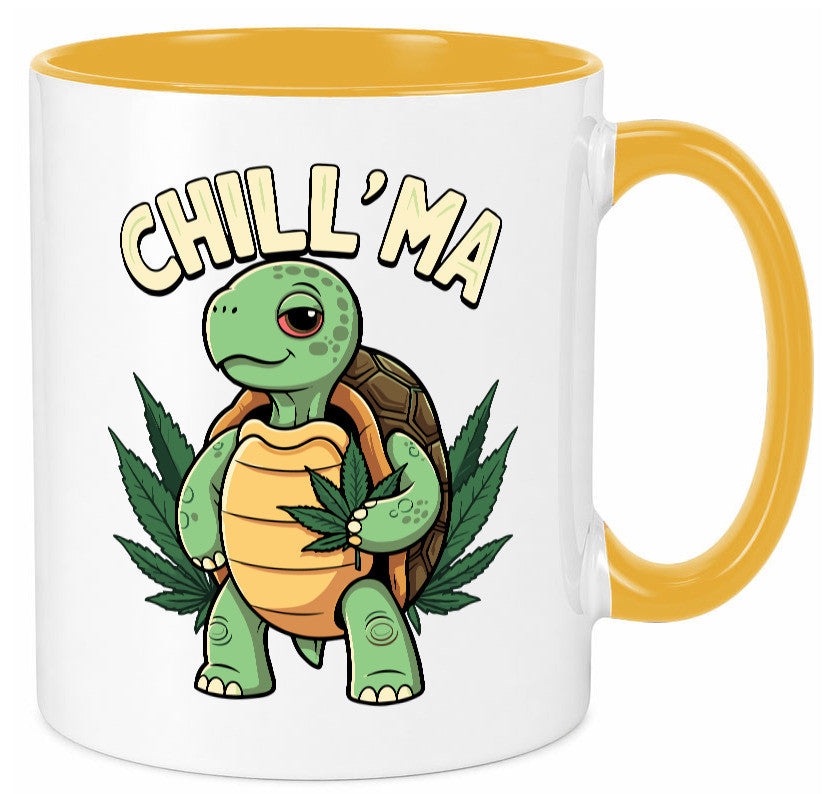 Chill ma | Cannabis Schildkröte v2 Geschenk Humor Geschenkidee lustiger Spruch Tasse