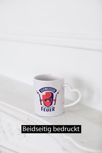 Schweissen, nähen mit Feuer | Schweissmaske Humor Geschenkidee Tasse
