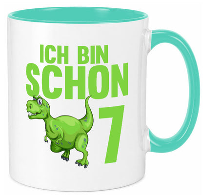 7. Geburtstag | 7 Jahre Dino Dinosaurier Humor Geschenkidee Tasse