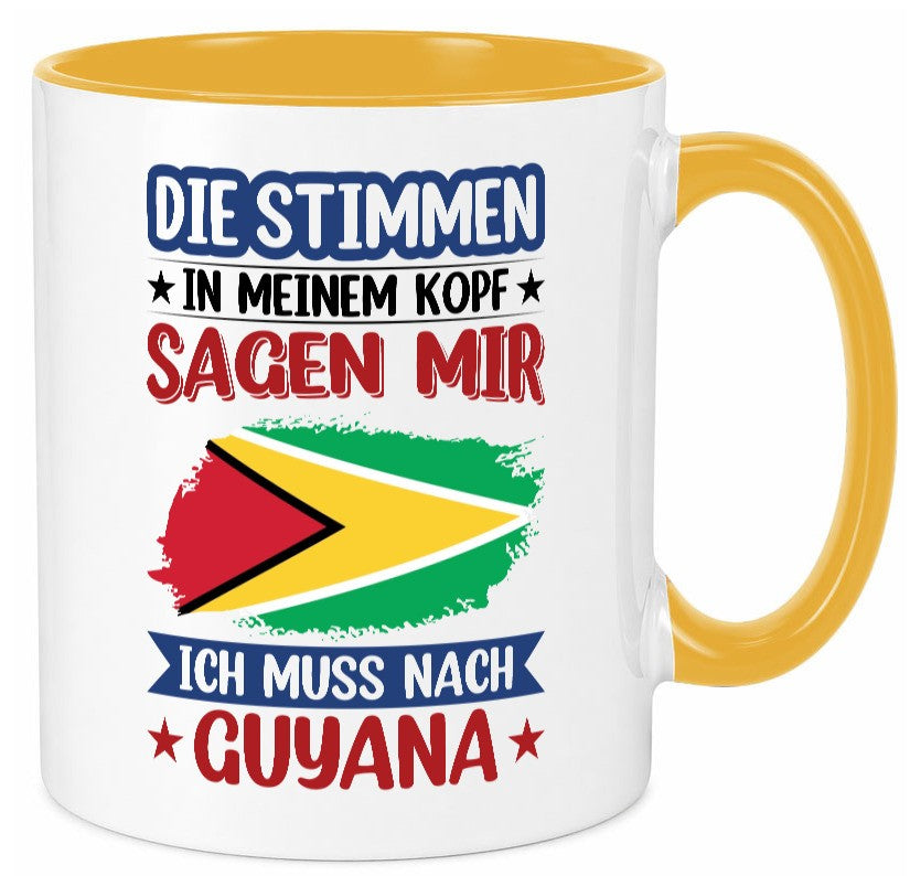 Guyana | Urlaub Stimmen in meinem Kopf Traumland lustig Humor Geschenkidee Tasse