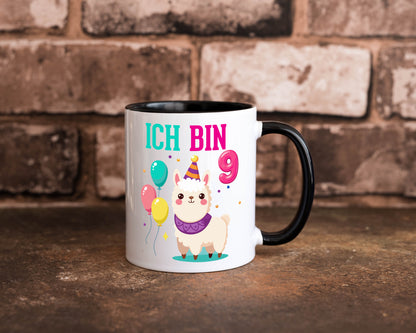 9. Geburtstag | 9 Jahre Lama Alpaka Humor Geschenkidee Tasse