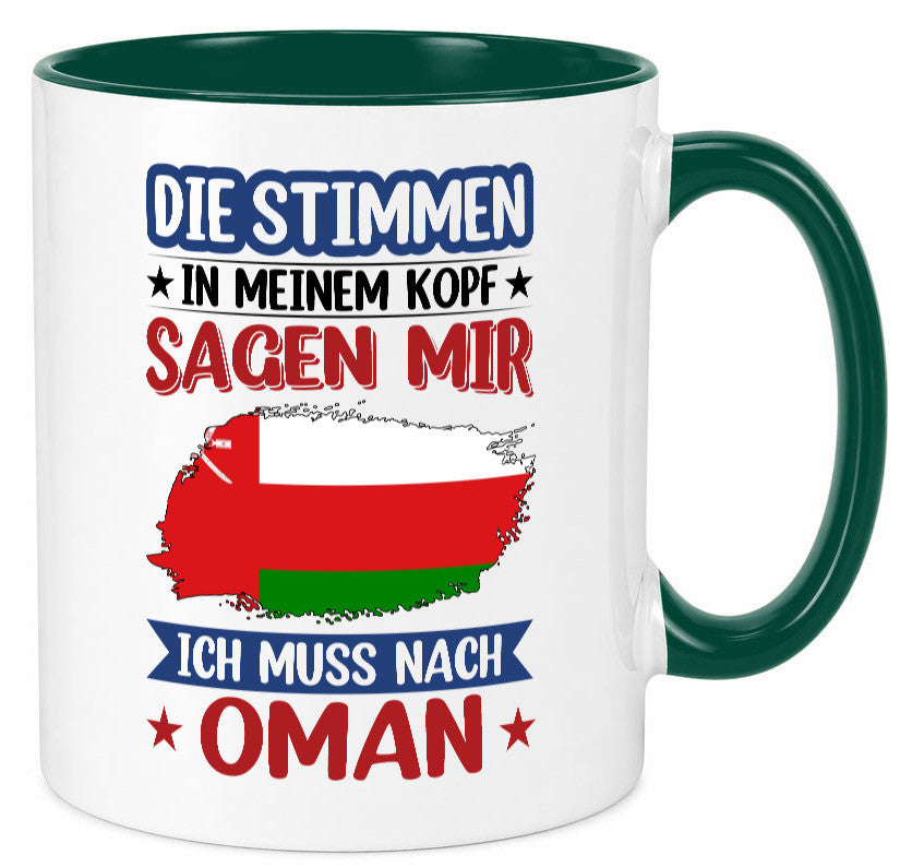 Oman | Urlaub Stimmen in meinem Kopf Traumland v2 lustig Familie Geschenkidee Tasse