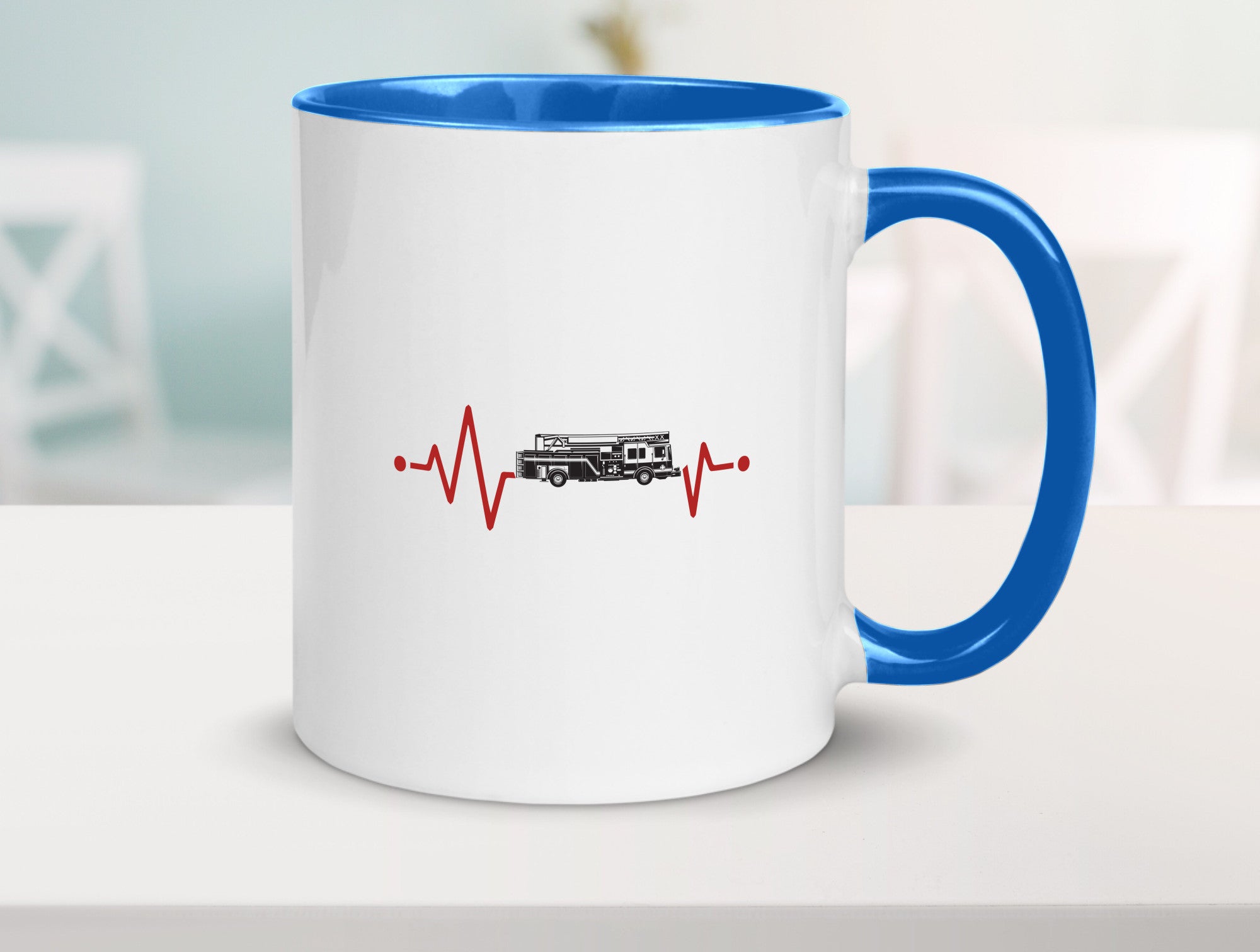 Herzschlag | Feuerwehrfahrzeug Feuerwehr Humor Geschenkidee Tasse