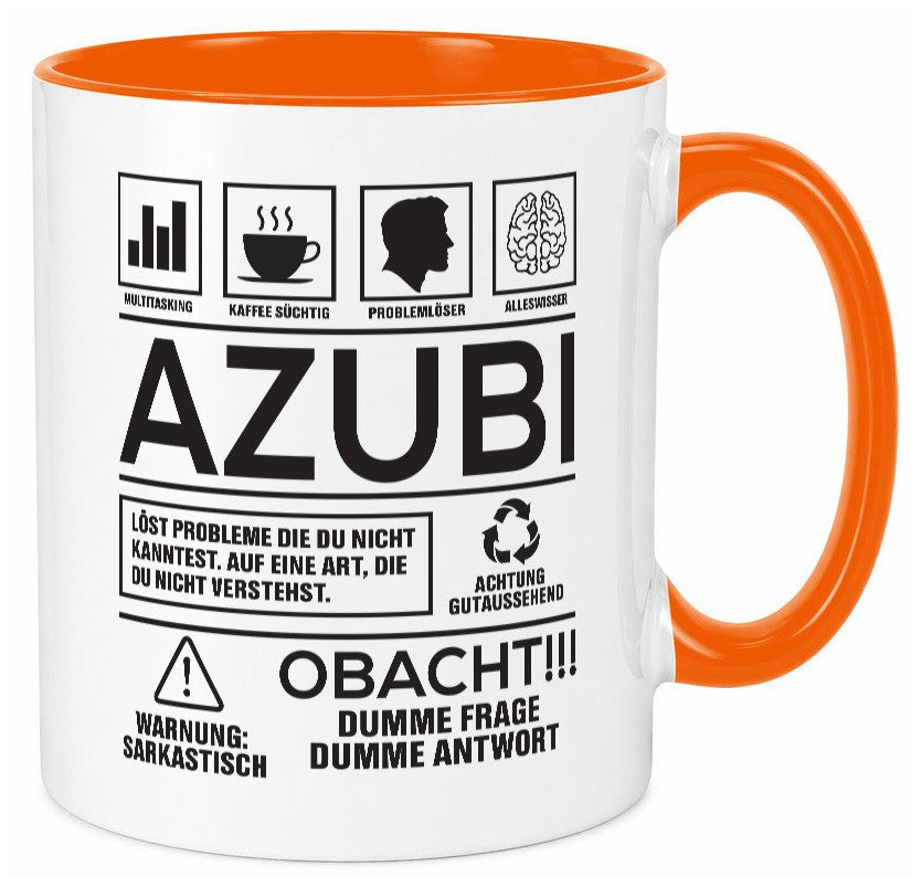 Achtung Probleme Azubi | Ausbildung Lehre Lehrling lustiger Spruch Geschenk Tasse