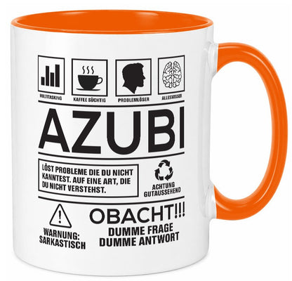 Achtung Probleme Azubi | Ausbildung Lehre Lehrling lustiger Spruch Geschenk Tasse