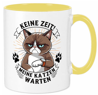 Keine Zeit meine Katzen Warten | Schwarze Katze Geschenkidee Tierliebhaber