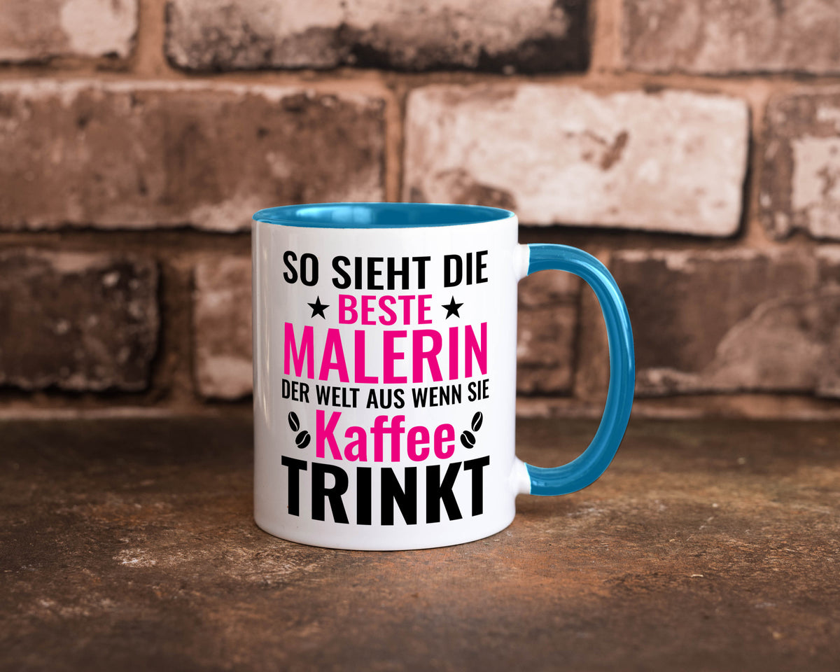Kaffee trinkt: Malerin | Malerinnen lustiger Spruch Geschenk Humor Geschenkidee Tasse
