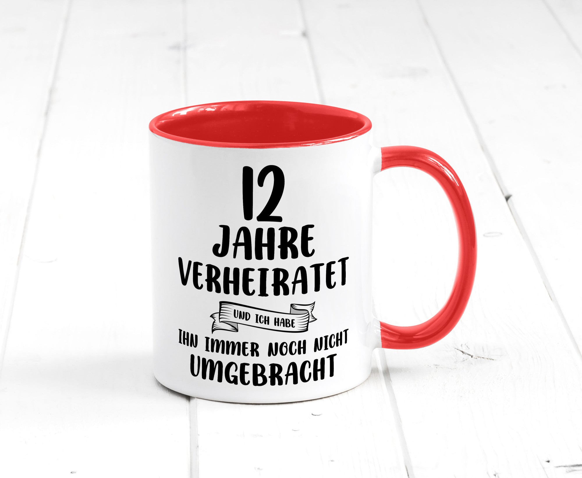 12 Jahre Verheiratet, immer noch am Leben! Geschenkidee Humor Tasse