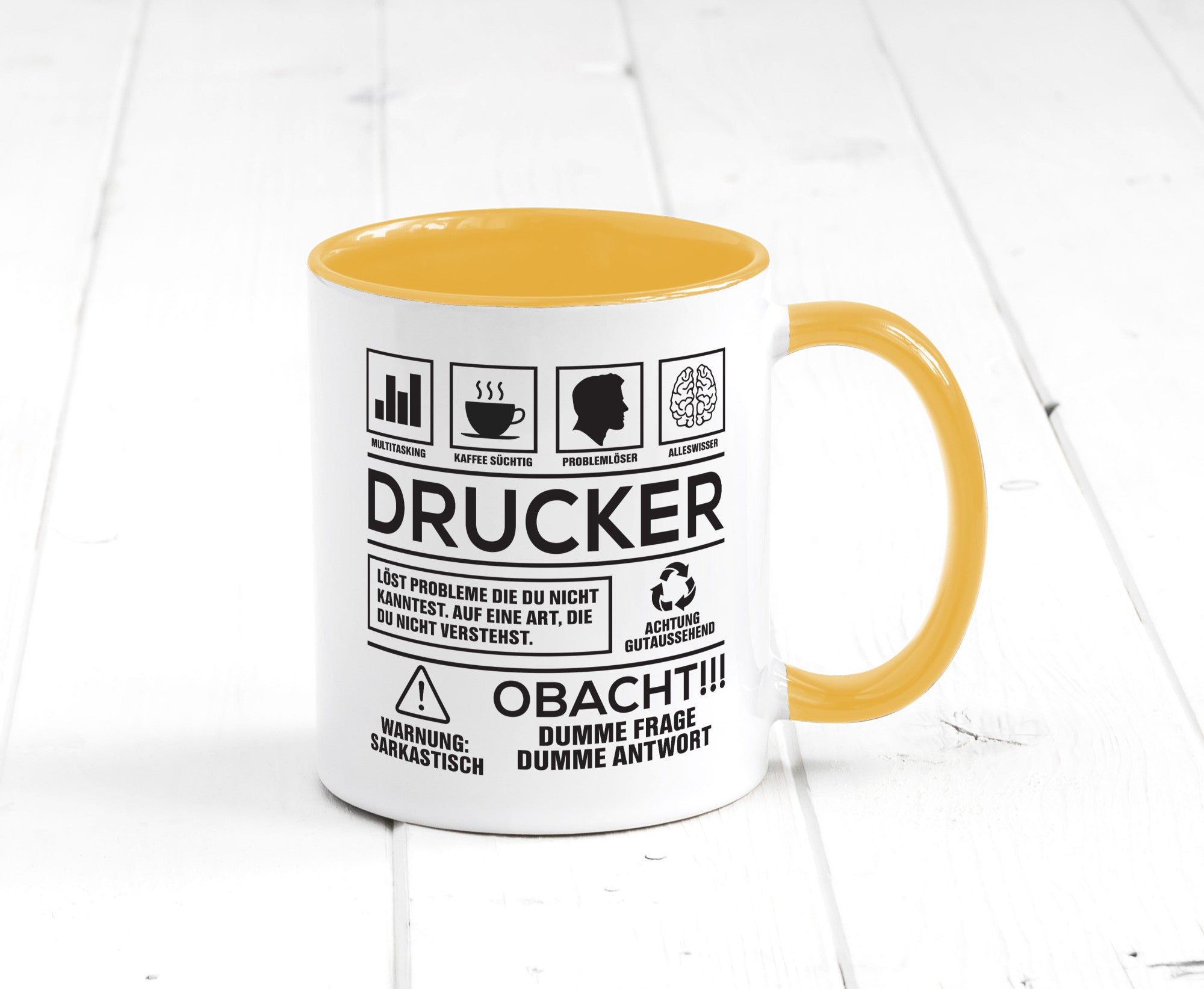 Achtung Probleme Drucker | Druckerei Print Medien Humor Geschenkidee Tasse