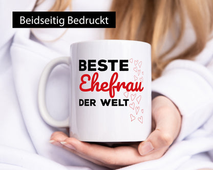 Beste Ehefrau | Ehe Tasse Hochzeitstag Romantik lustiger Spruch Geschenk