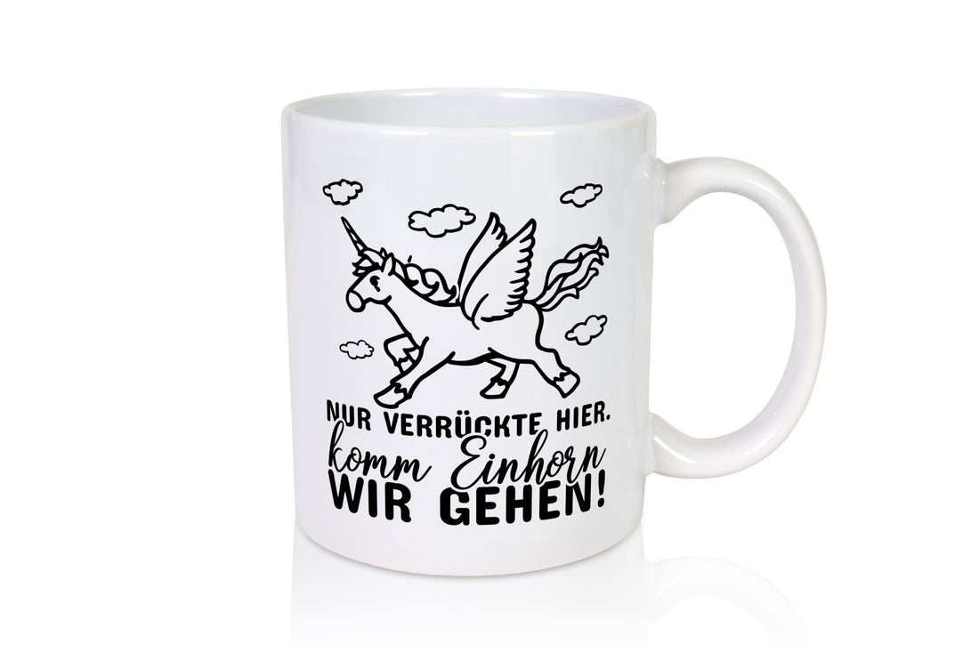 Nur verrückte hier lustig Humor Geschenkidee Geschenk Tasse