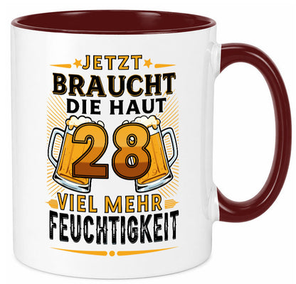 28 braucht die haut mehr Feuchtigkeit | 28. Geburtstag Humor Geschenkidee Tasse
