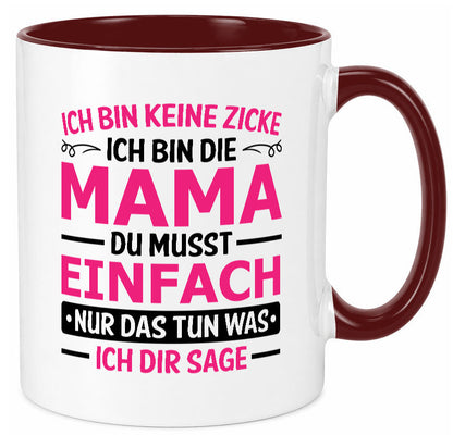Keine Zicke, Mama | Schleifchen lustiger Spruch Geschenk Familie Geschenkidee