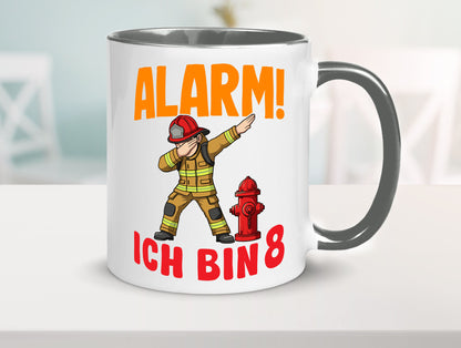 8. Geburtstag | 8 Jahre Feuerwehr Junge lustig Geschenkidee Geschenk Tasse