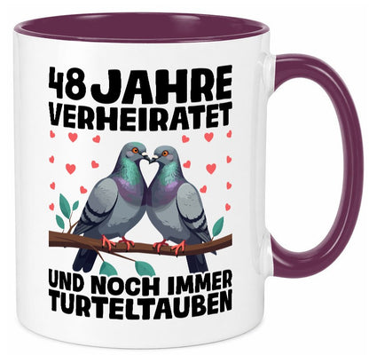 48 Jahre verheiratet | Turteltauben Ehe Ehepaar Geschenkidee Humor Tasse