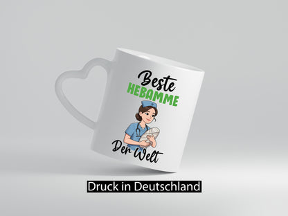 Beste Hebamme | Geburtshilfe v2 lustig Humor Geschenkidee Geschenk Tasse