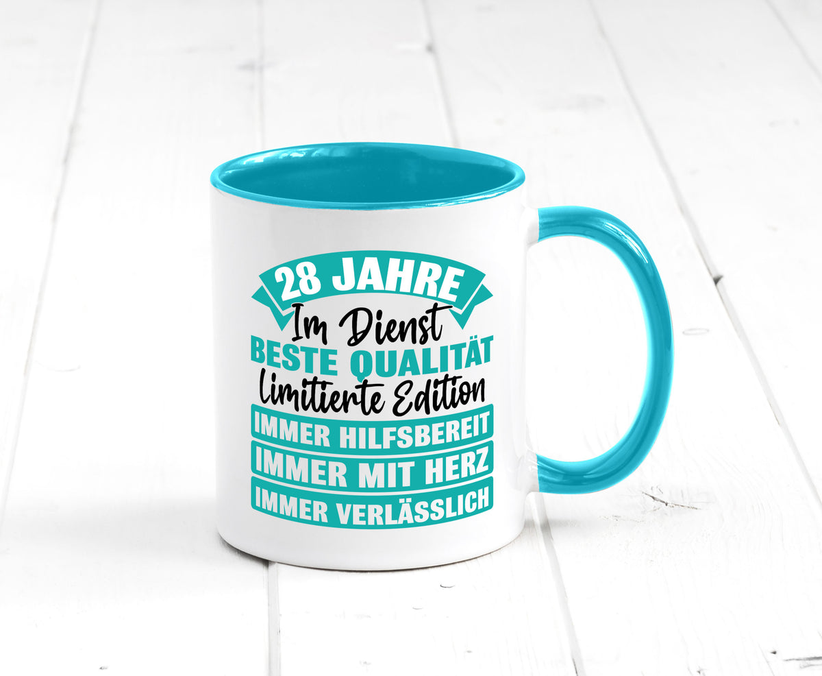 28 Jahre im Dienst | Jubiläum Arbeit lustig Kollegen Büro Geschenk Tasse