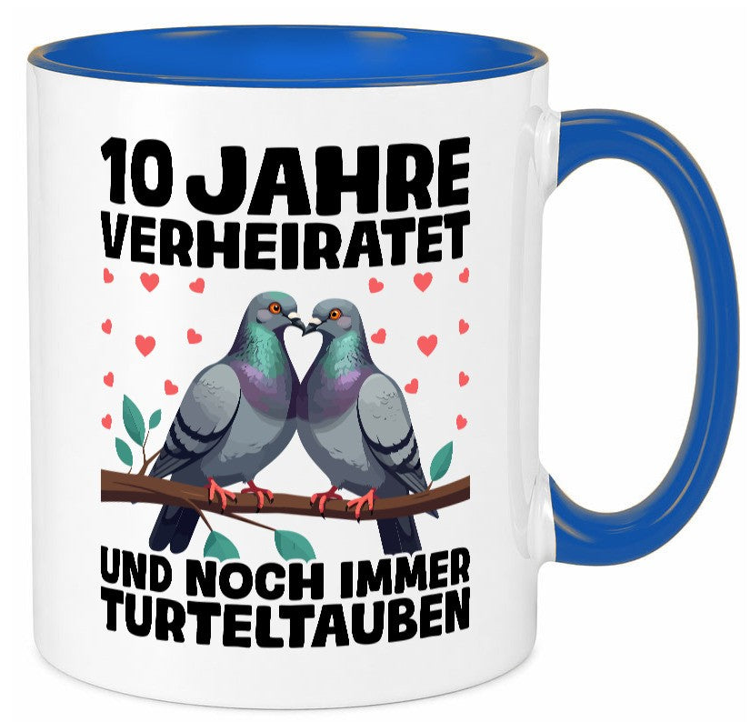 10 Jahre verheiratet | Turteltauben Ehe Ehepaar Geschenk Humor Geschenkidee Tasse