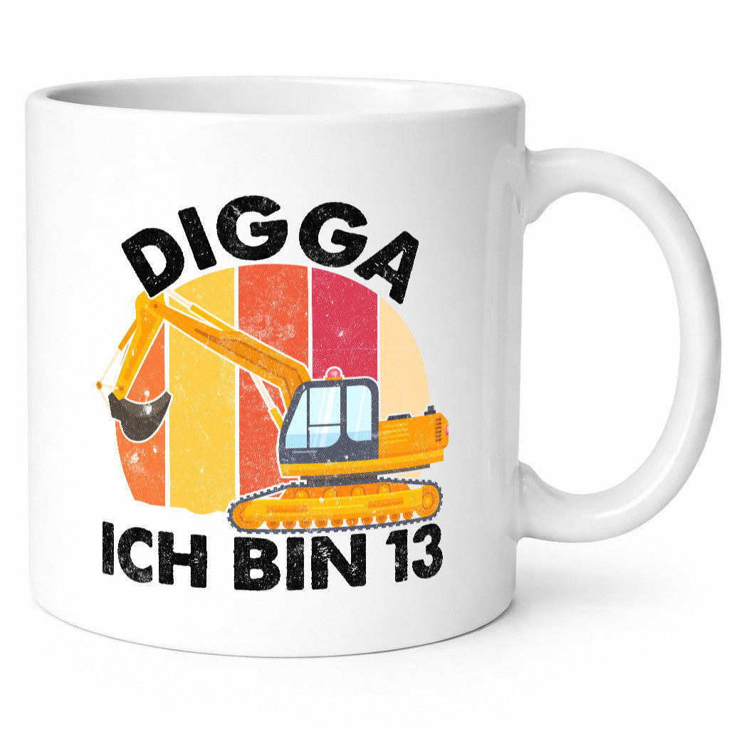 13. Geburtstag | 13 Jahre Bagger Digga lustiger Spruch Geschenk Geschenkidee