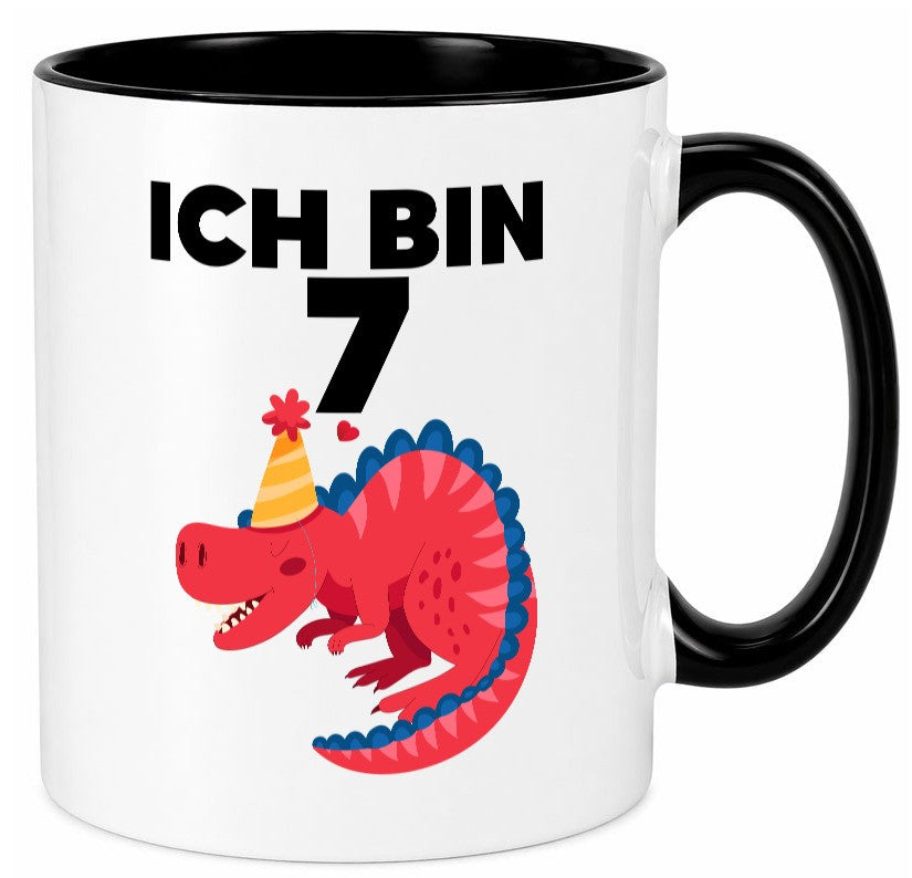 7. Geburtstag | Dino Dinosaurier 7 Jahre Geschenkidee Humor Tasse
