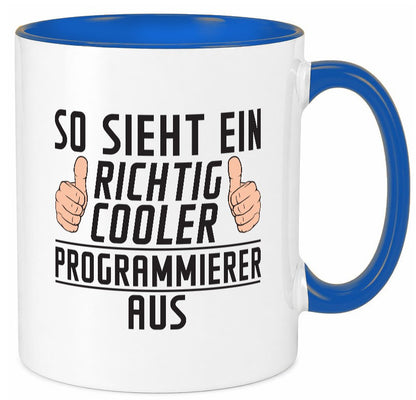 Richtig Cooler Programmierer | Software Entwickler lustiger Spruch Geschenk Tasse