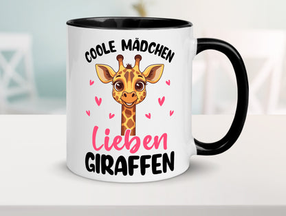 Coole Mädchen lieben Giraffen | Giraffe Geschenk Humor Geschenkidee lustiger Tasse