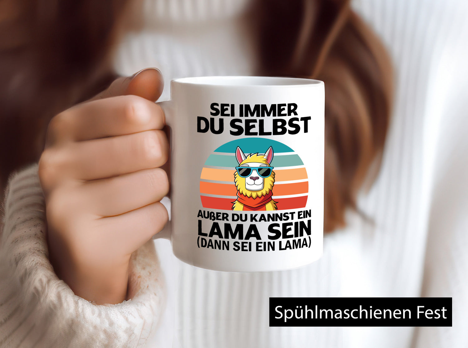 Lama | sei immer du selbst ein lustiger Spruch Geschenk Humor Geschenkidee Tasse