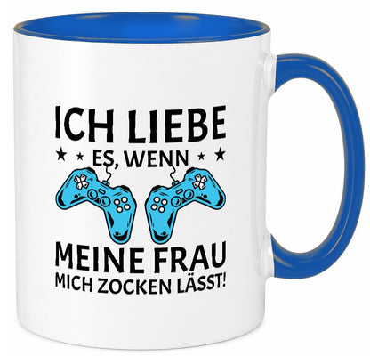 Ich liebe es zu zocken | Controller Sterne lustiger Spruch Geschenk Humor Tasse