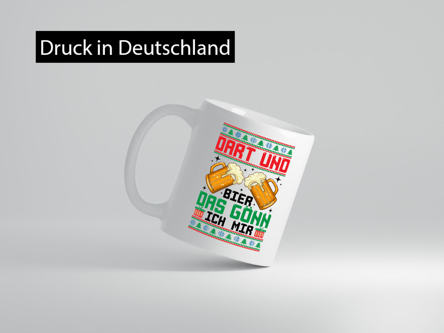 Dart und bier das gönn ich mir | ugly Christmas Geschenkidee Humor Tasse