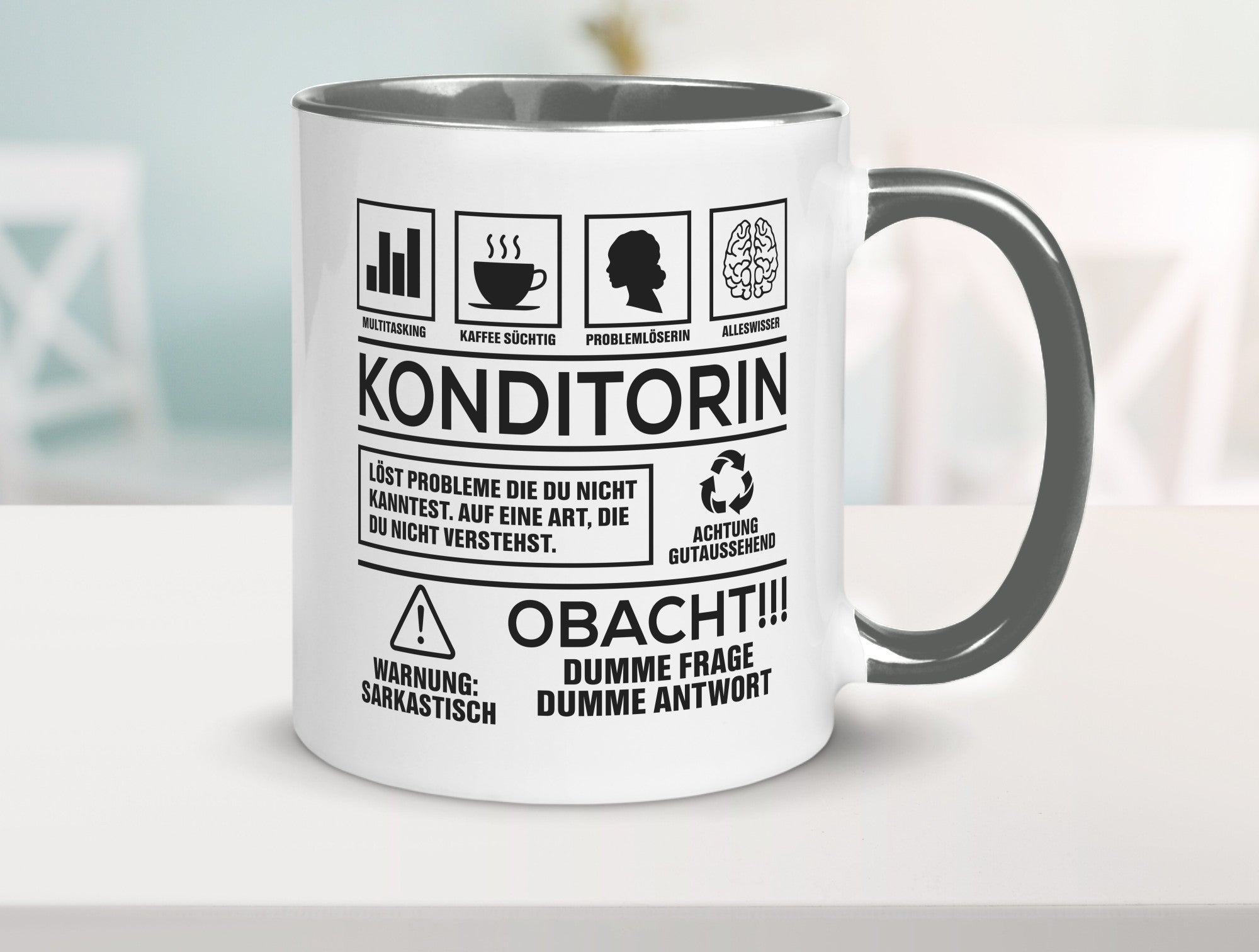 Achtung Probleme Konditorin | Konditorei lustiger Spruch Geschenk Humor