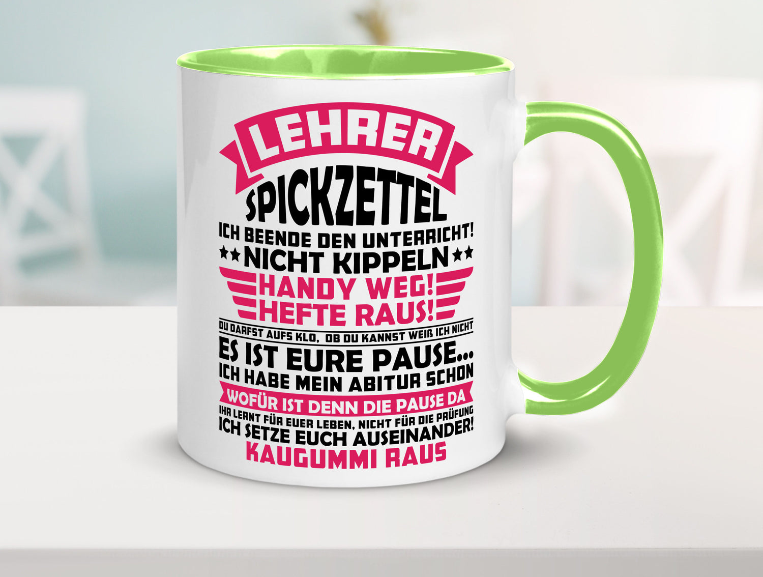 Lehrer Spickzettel | Beruf Tasse lustiger Spruch vl8 Geschenkidee Arbeit