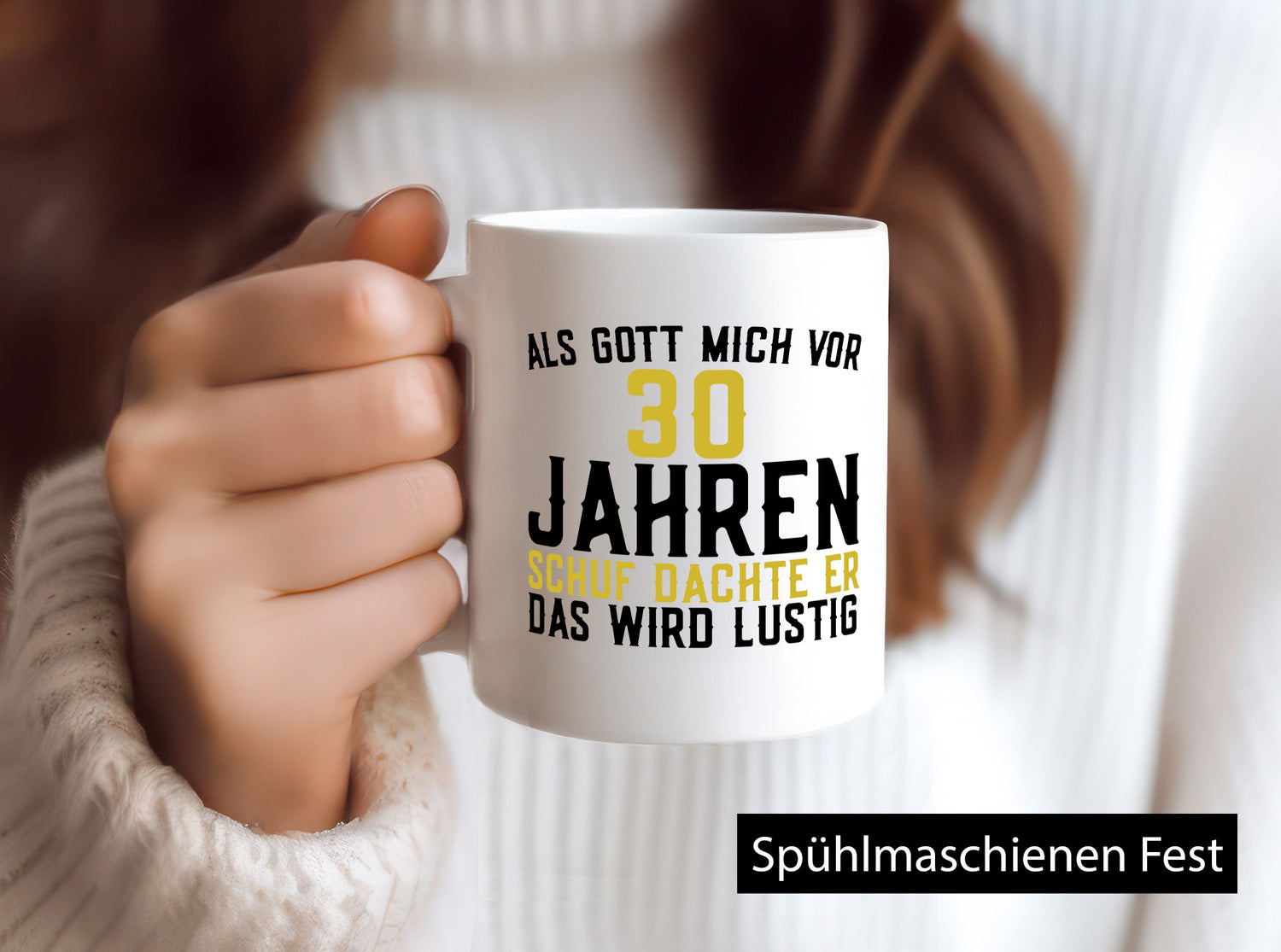 Als Gott mich schuf | 30er runder Geburtstag Jubiläum lustiger Spruch Geschenk