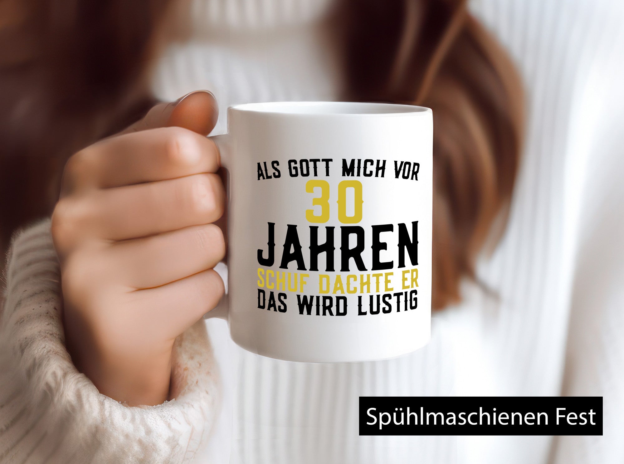 Als Gott mich schuf | 30er runder Geburtstag Jubiläum lustiger Spruch Geschenk
