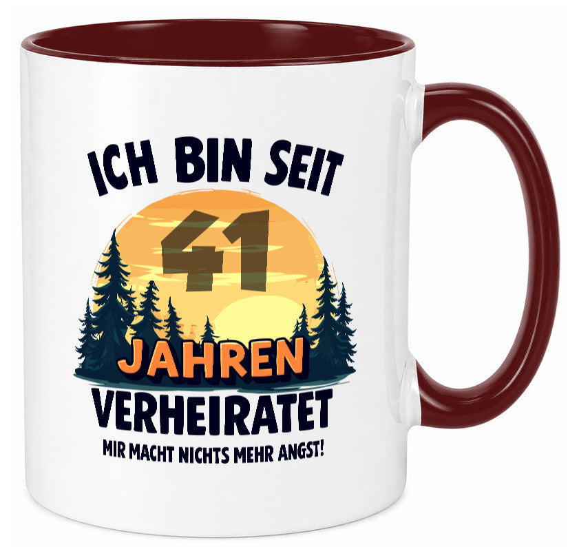 Ich bin Verheiratet | 41. Hochzeitstag Ehepaar v2 Geschenkidee Humor Tasse