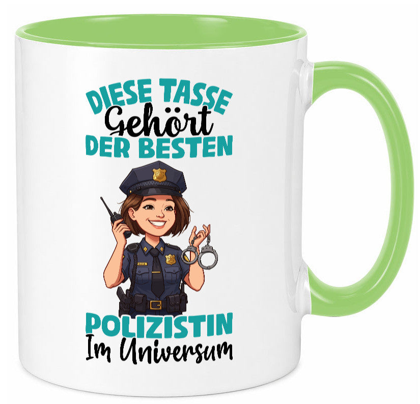 Im Universum: Polizistin | Beruf Polizei Geschenkidee Arbeit Kollegen Büro Tasse