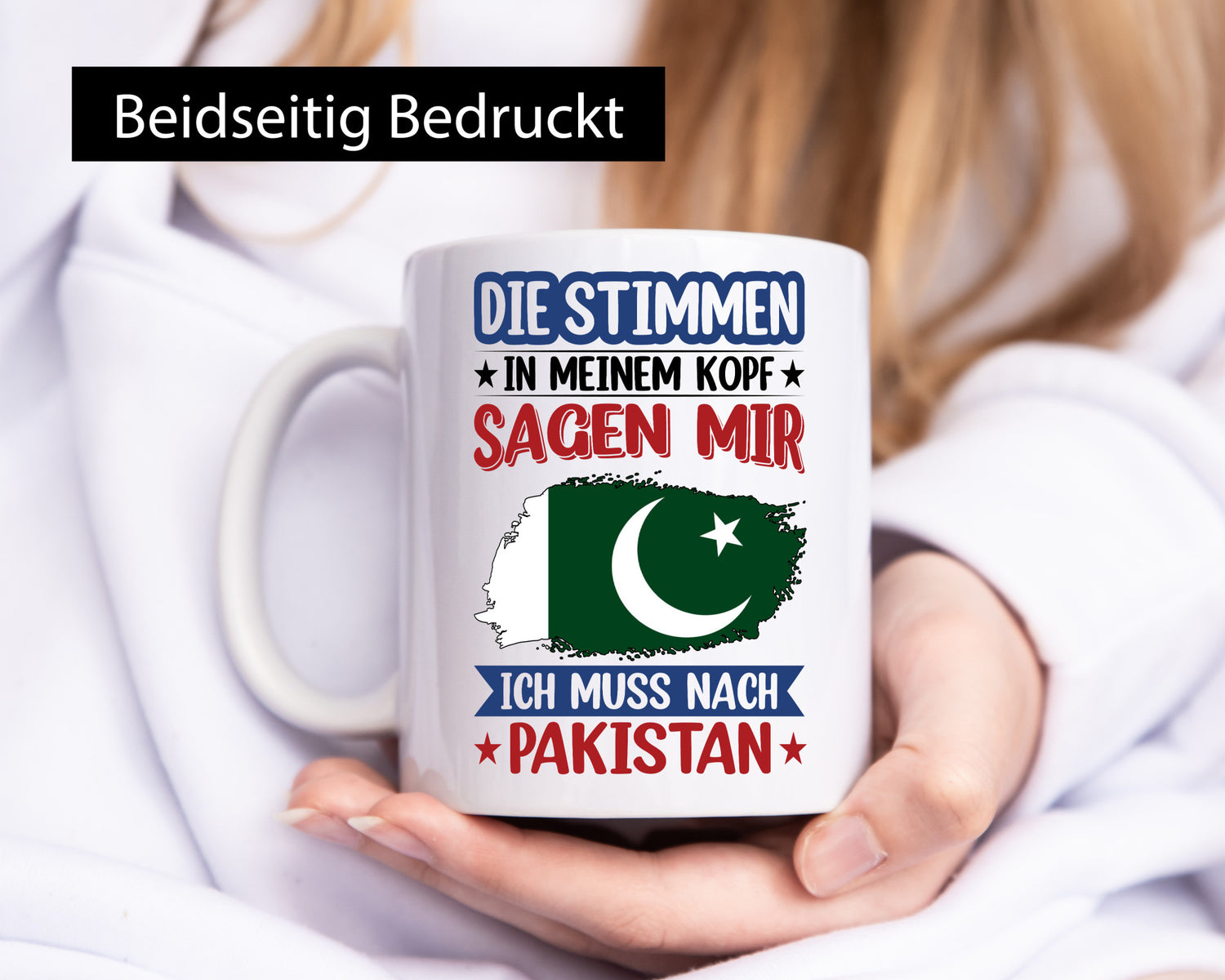 Pakistan | Urlaub Stimmen in meinem Kopf Traumland v2 Geschenkidee Humor Tasse