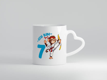 Ich bin 7 | 7. Geburtstag Karate Kampfsport Affe Humor Geschenkidee Tasse