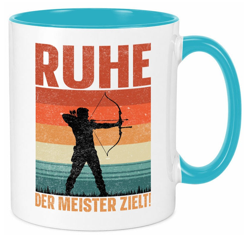 Ruhe der meister Zielt | Bogensport Bogenschütze Humor Geschenkidee Tasse