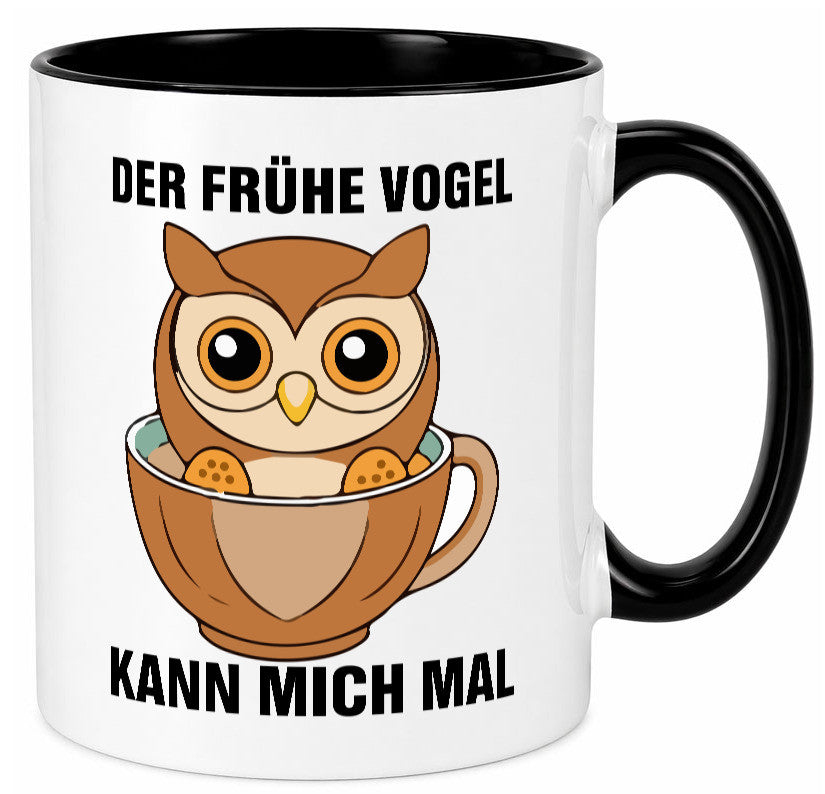 Der frühe Vogel kann mich mal | Eule Morgenmuffel v2 lustiger Spruch Geschenk