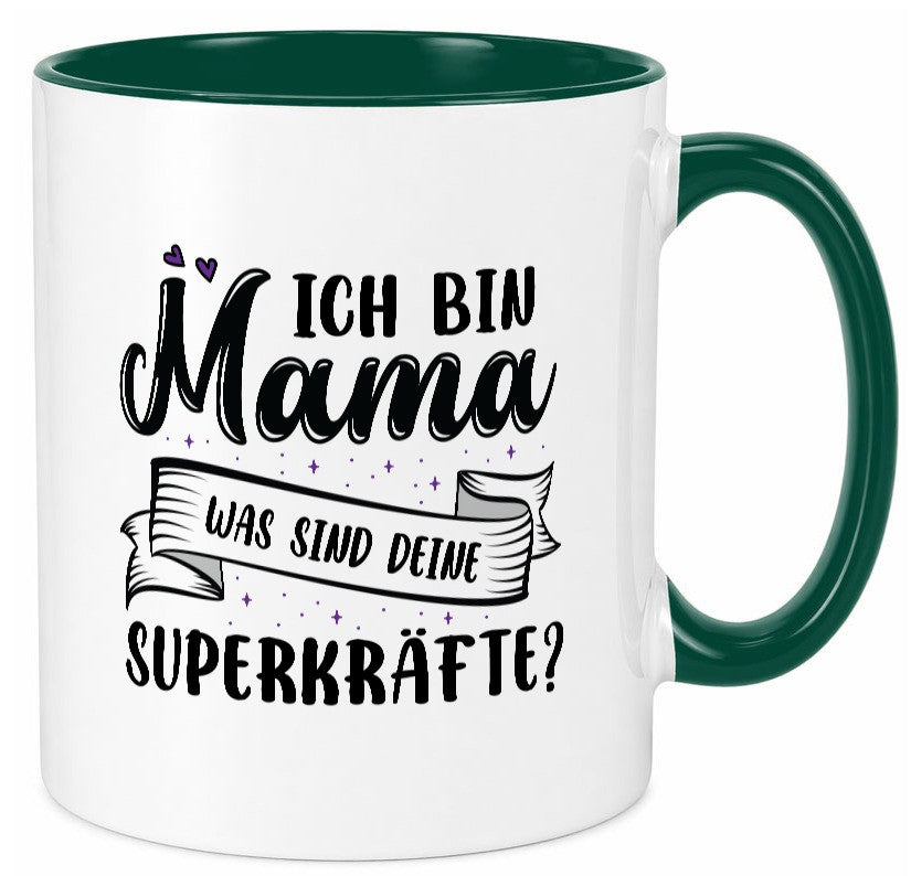 Superheldin Mama | Muttertag superkraft lustiger Spruch Geschenk Familie Tasse
