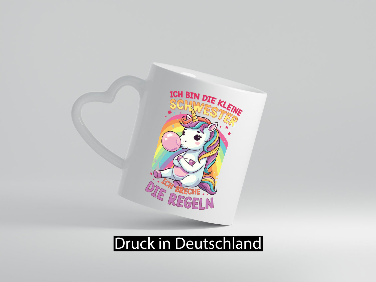 Bin die Kleine schwester ich breche Regeln | Einhorn Humor Geschenkidee Tasse
