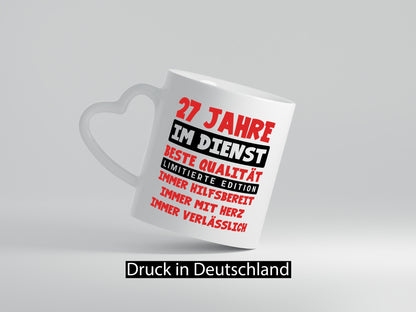 27 Jahre im Dienst | Jubiläum Arbeit v9 lustig Kollegen Büro Geschenk Tasse